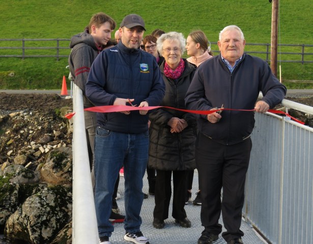 John Cunningham and Joe Doherty open the bridge