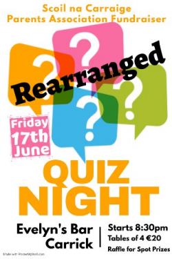 Carrick National School Table Quiz - Now on June 17th