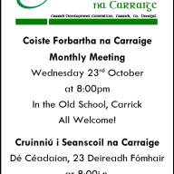 Coiste Forbartha na Carraige October 2024 Meeting