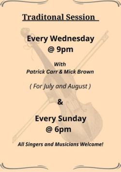 Traditional Music Session Evelyn's this Summer 